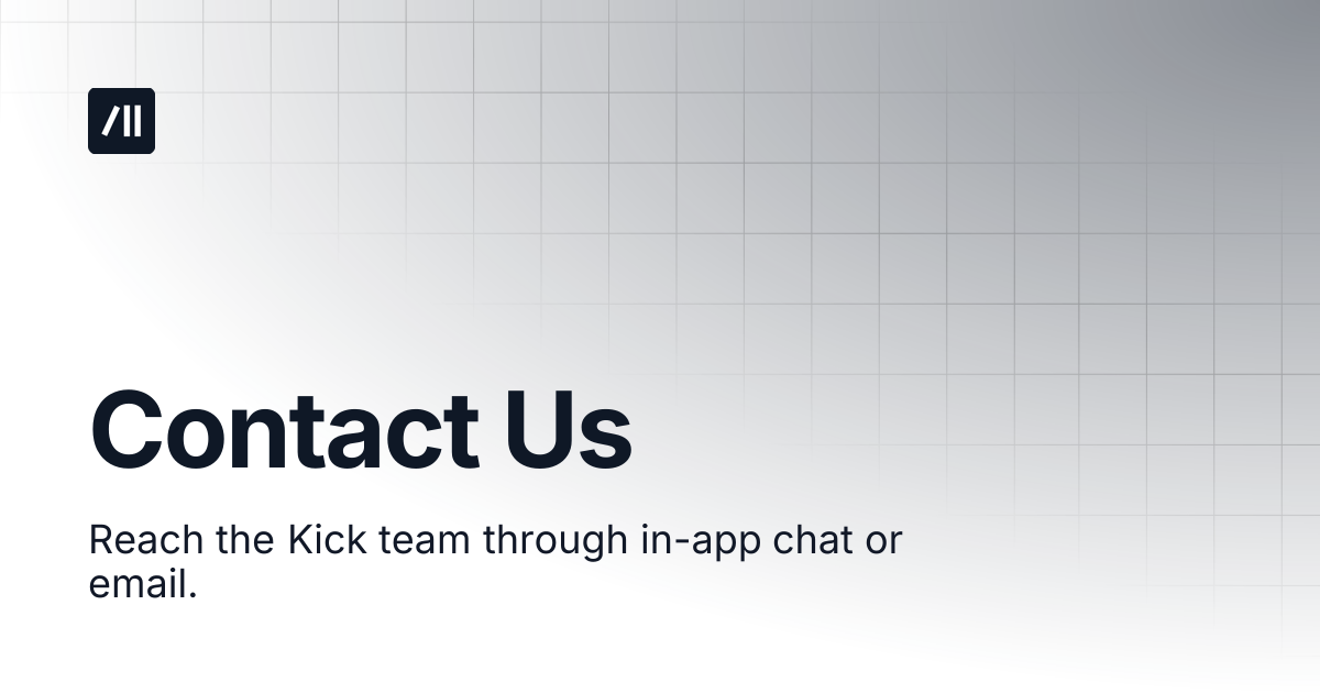 Contact Us | Kick Docs